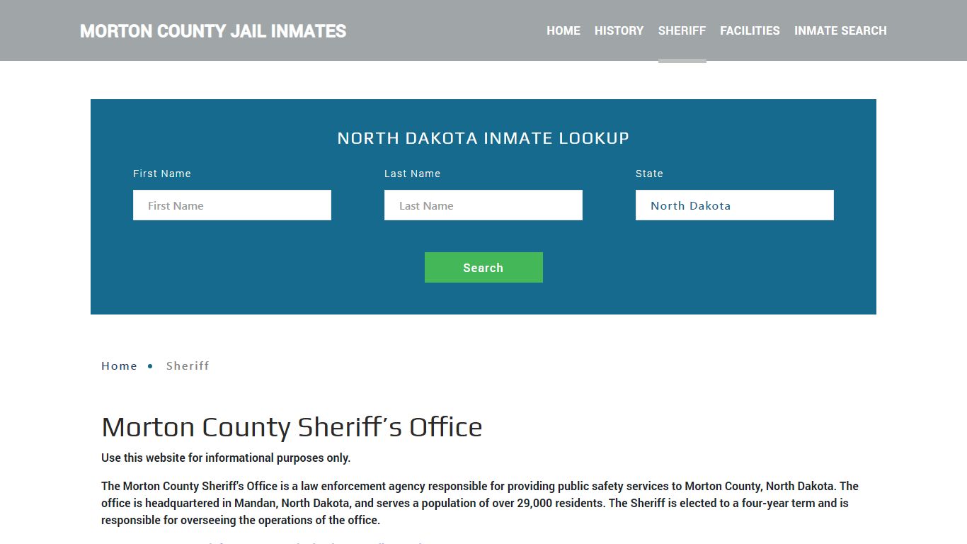 Morton County Sheriff, ND Arrest Warrant Lookup