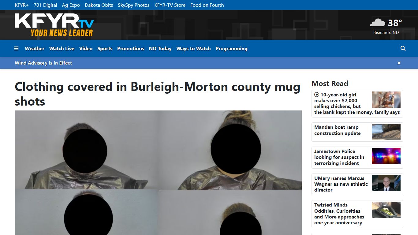 Clothing covered in Burleigh-Morton county mug shots - KFYR-TV